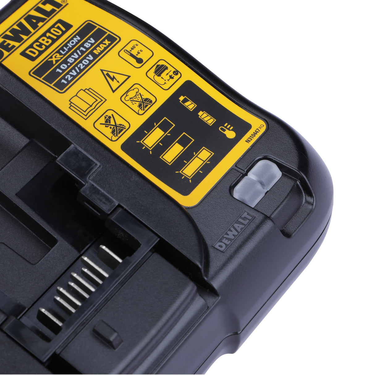 DEWALT DCB107-B1 Multi Voltage XR Compact Charger for charging DEWALT Li-ion Batteries