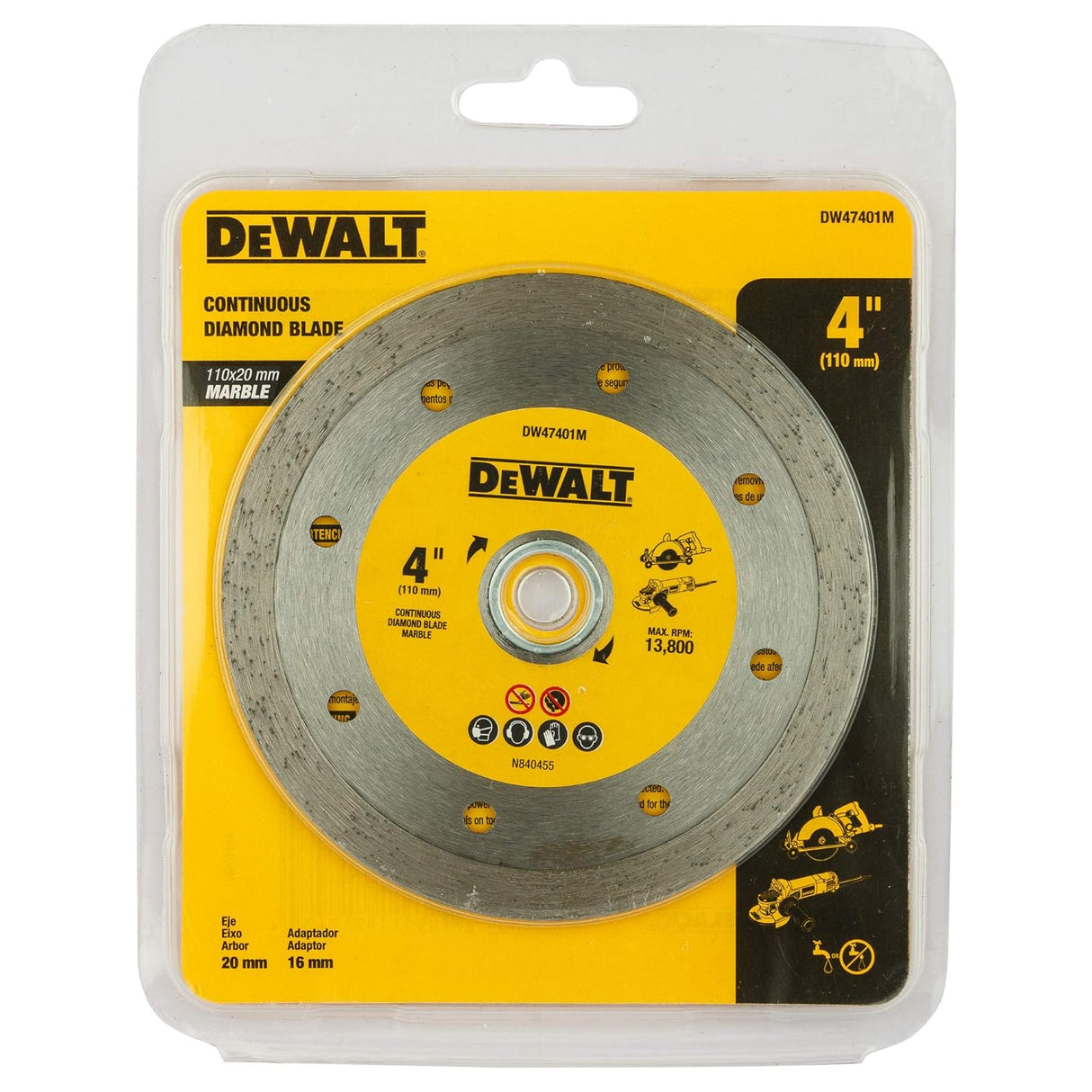 DEWALT DW47401M-IN 4''/100 mm Continuous Diamond Marble Cutting Blade