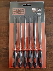 Black+Decker 6 Pcs 174 mm / 7 inch Steel Needle Files Set