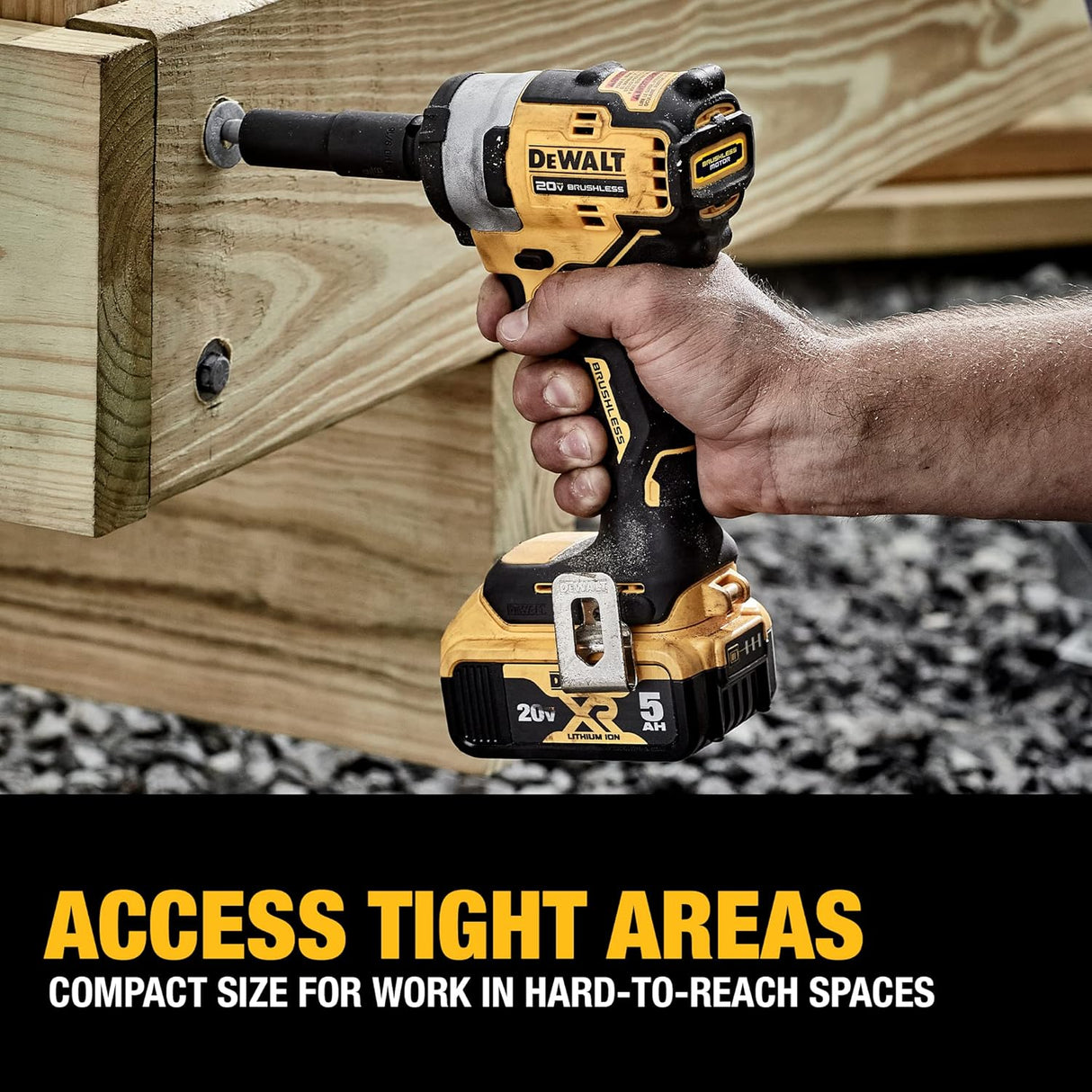 DEWALT DCF911P2 20V MAX* 1/2 in. Cordless Impact Wrench with Hog Ring Anvil Kit