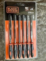 Black+Decker 6 Pcs 174 mm / 7 inch Steel Needle Files Set