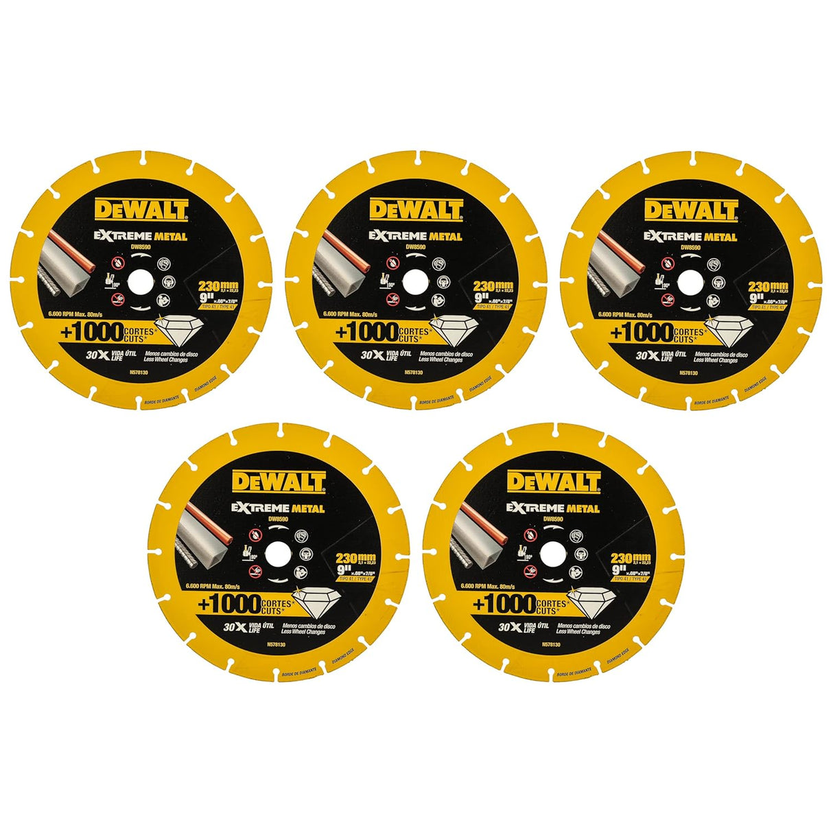 DEWALT DW8590-IN 9'' Extreme Diamond Edge Cutoff Wheel-30x Life (5 pieces box)