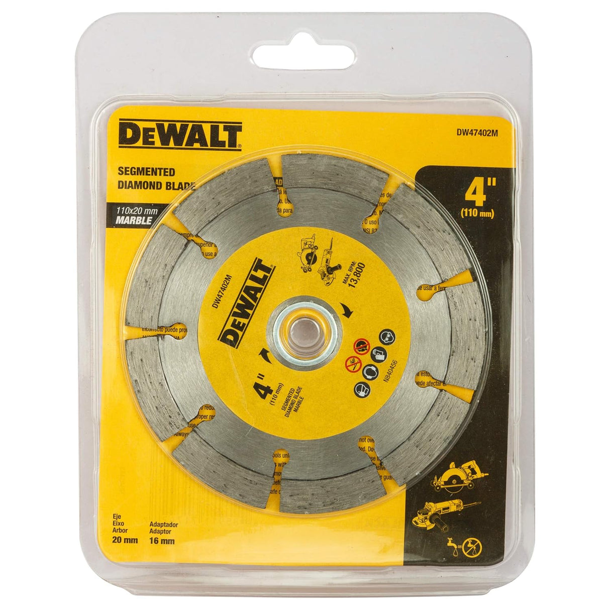 DEWALT DW47402M-IN 4''/110 mm Segmented Diamond Marble Cutting Blade