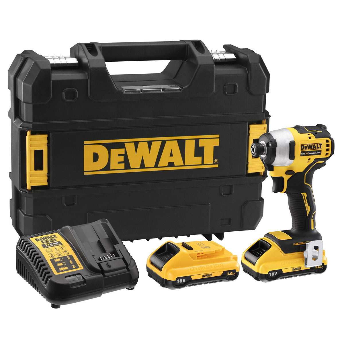 DEWALT DCF809L2T-QW - 18V Li-ion Sub-Compact Series Cordless 1/4" Impact Driver with Brushless Motor-2x3Ah Batteries Included