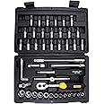 Stanley 86 Pcs 1/4 Inch & 1/2 Inch Sq. Drive 6 PT Metric Socket Set