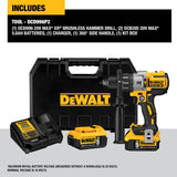 DEWALT 20V MAX XR Hammer Drill Kit, Brushless, 3-Speed, Cordless (DCD996P2)