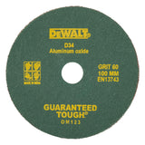 DEWALT D34-IN Aluminium Oxide Fiber Sanding Disc (100 mm x 16 mm) (100 pieces box)