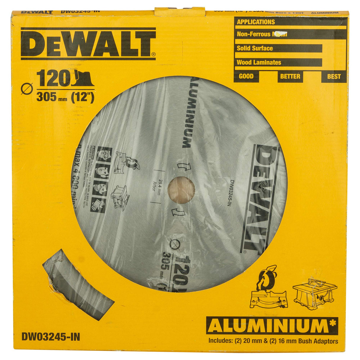 DEWALT DW03245 12" 120T Circular Saw Blade for cutting Aluminium