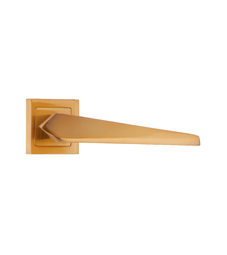 Gold door handle on a white background