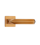 Gold door handle on a white background