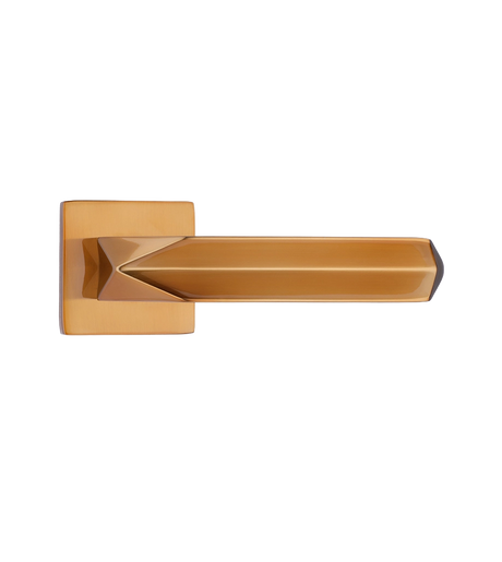 Gold door handle on a white background