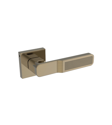 Gold door handle on a white background