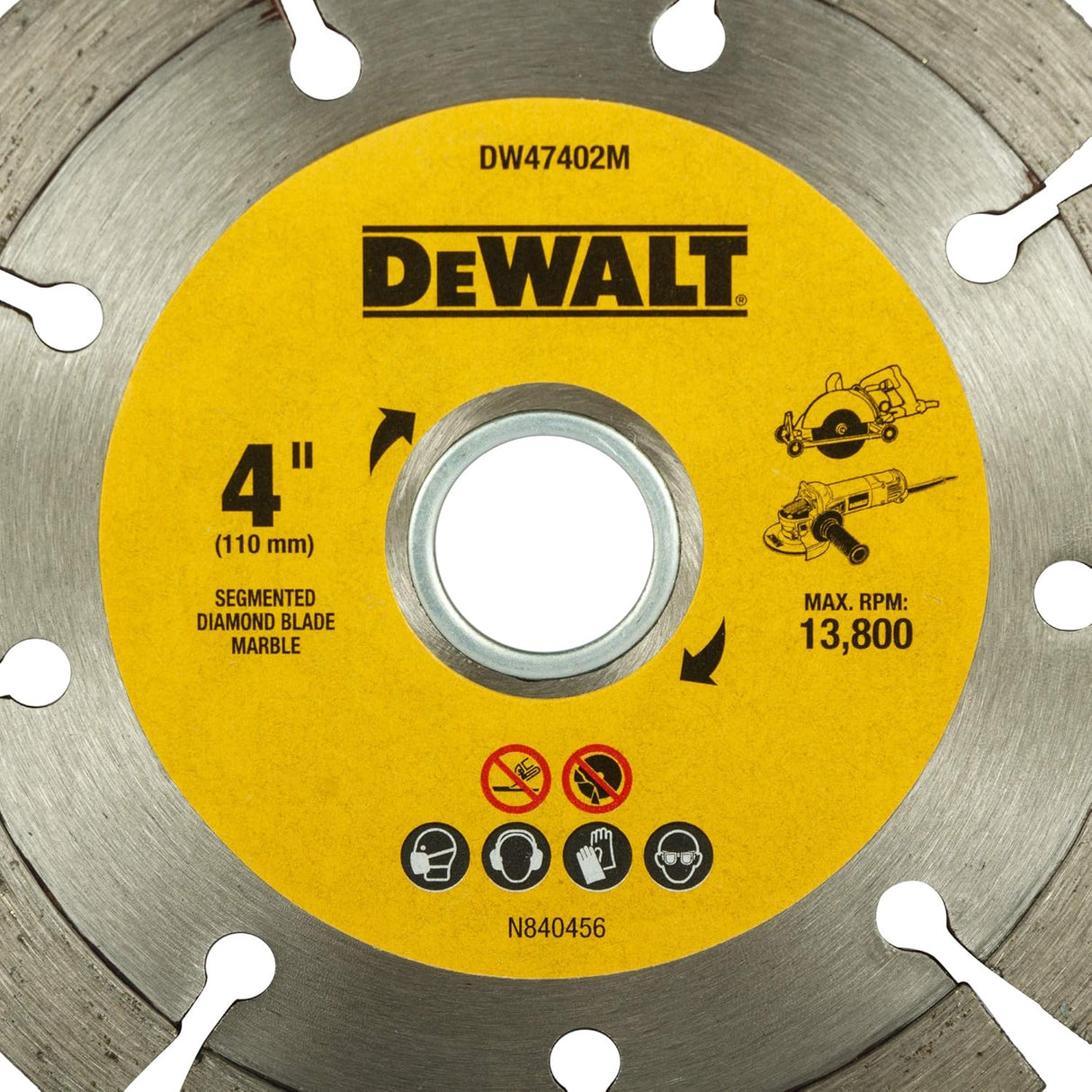 DEWALT DW47402M-IN 4''/110 mm Segmented Diamond Marble Cutting Blade