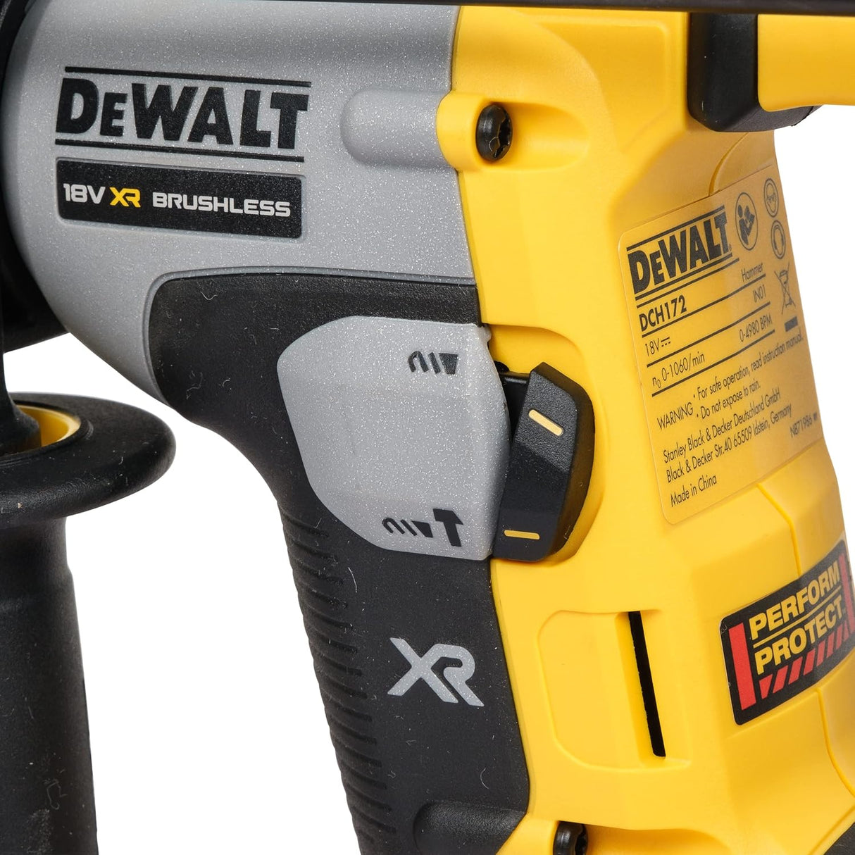 DEWALT DCH172M2-IN 18V Cordless Compact Brushless Hammer with 4-10 mm drilling range & 2x4.0Ah Li-ion batteries,Yellow