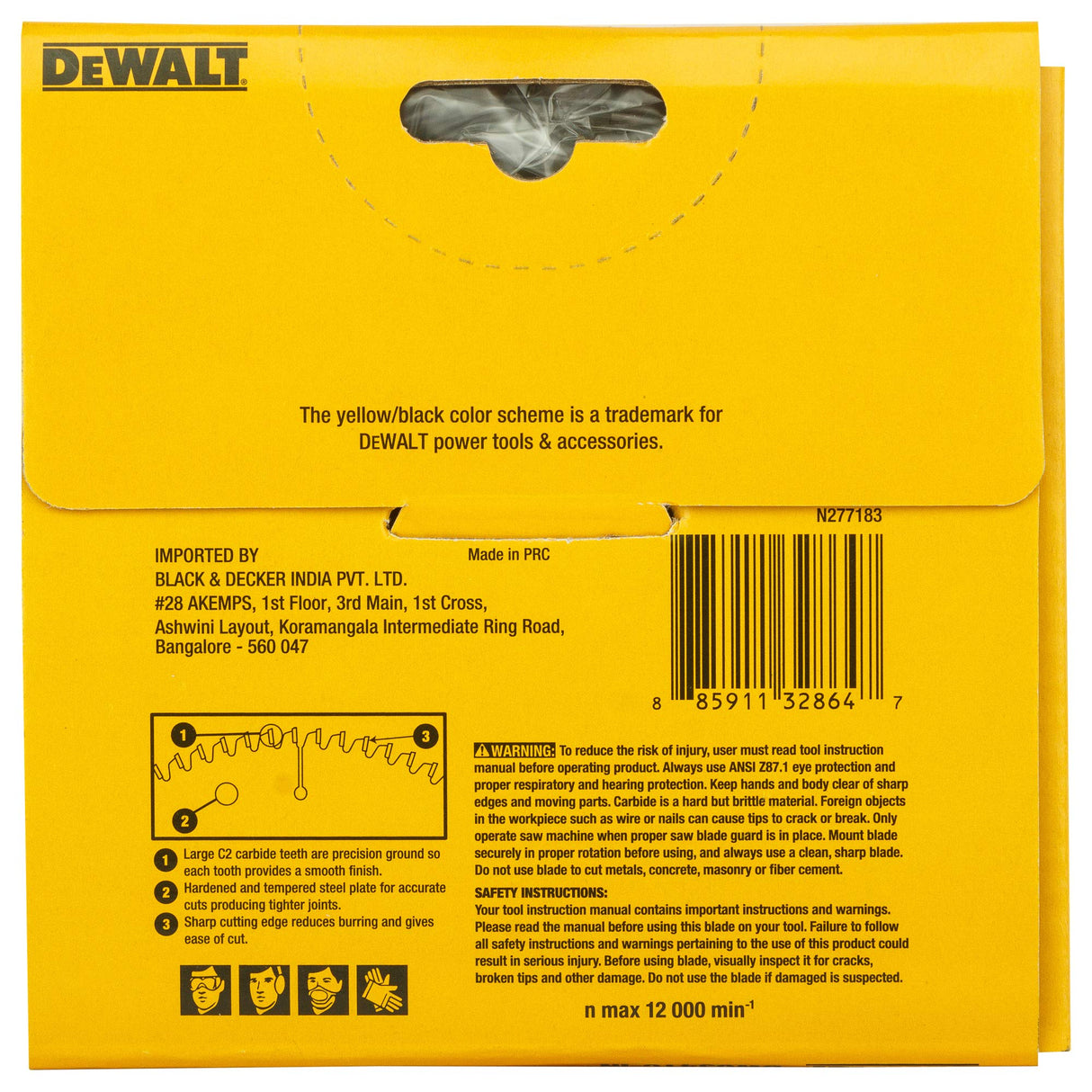 DEWALT DW03410 110mm 40T TCT Circular Saw Blade for cutting MDF Plywood and Laminated Wood