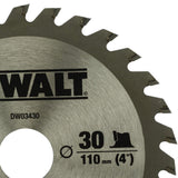 DEWALT DW03430 4'' 30T TCT Woodworking Saw Blade- for MDFParticle boards Laminated boards