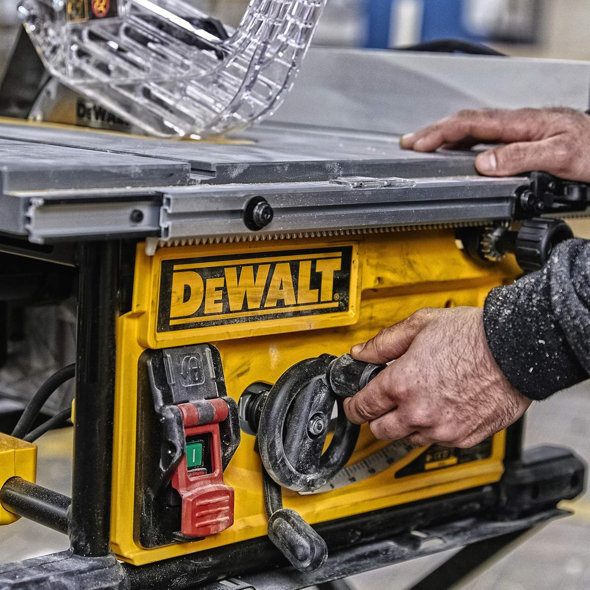 DEWALT DWE7492-IN 2000W 254mm 4800 RPM Portable Table Saw (Table Size 680x650 mm) - Corded Electric,Cast Table Top Design, Grey + 3 Years Warranty