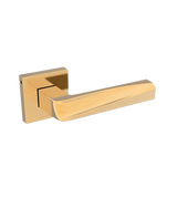 Gold door handle on a white background
