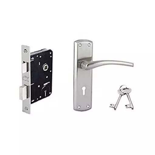 BM 01 175mm Door Handle Set 2C Satin Steel [4381]