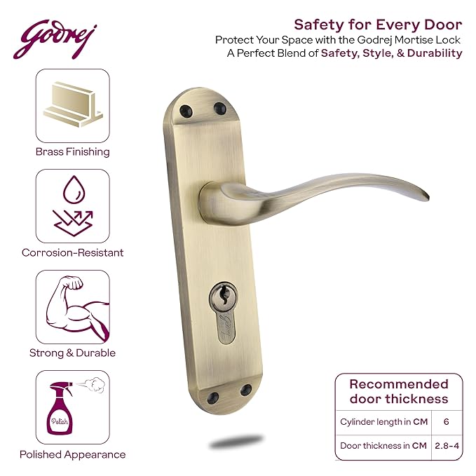 BM 02 175mm Door Handle Set 2C Antique Brass [2857]