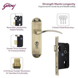 BM 02 175mm Door Handle Set 2C Antique Brass [2857]