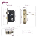 BM 02 175mm Door Handle Set 1CK Antique Brass [2853]