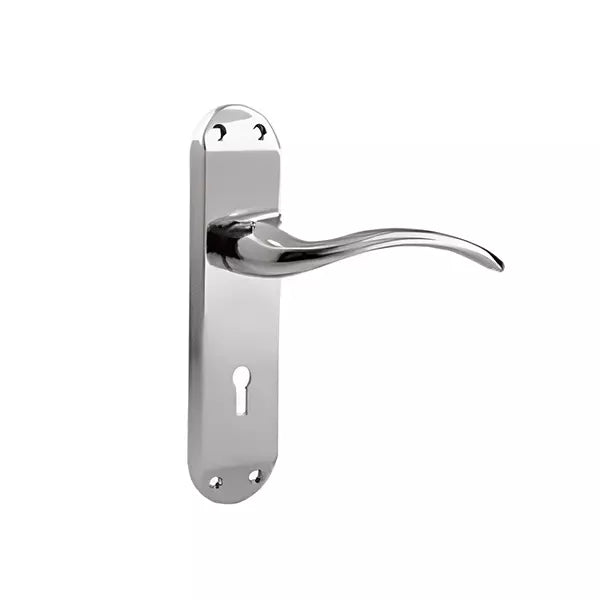 BM 02 175mm Door Handle Set 2C Satin Steel [4382]