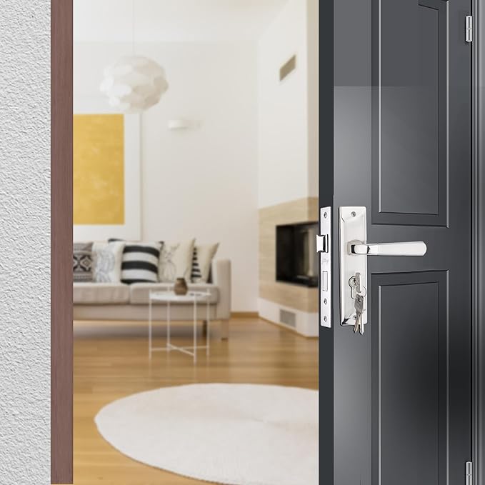 BM 04 175mm Door Handle Set 2C Satin Steel [4383]