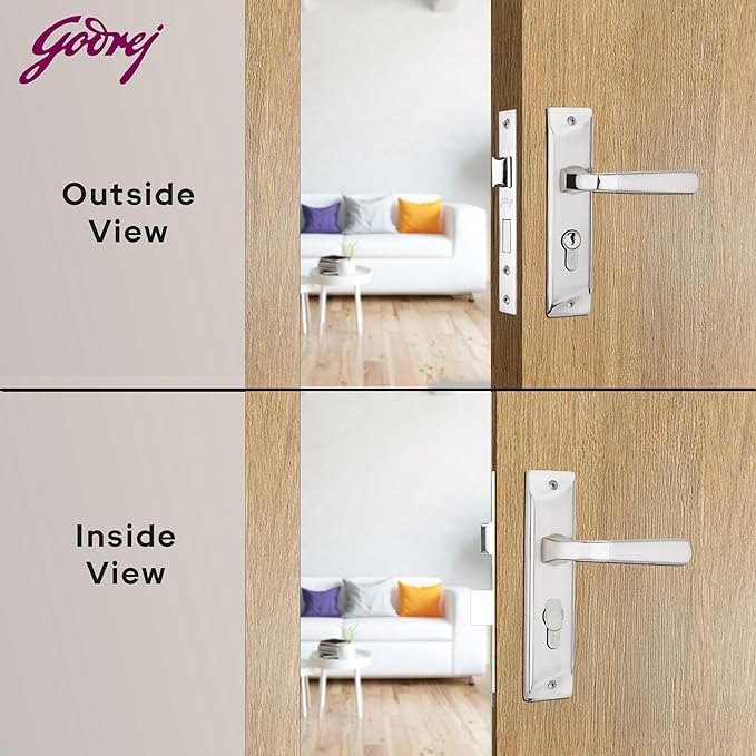 BM 04 175mm Door Handle Set 1CK Satin Steel [4494]