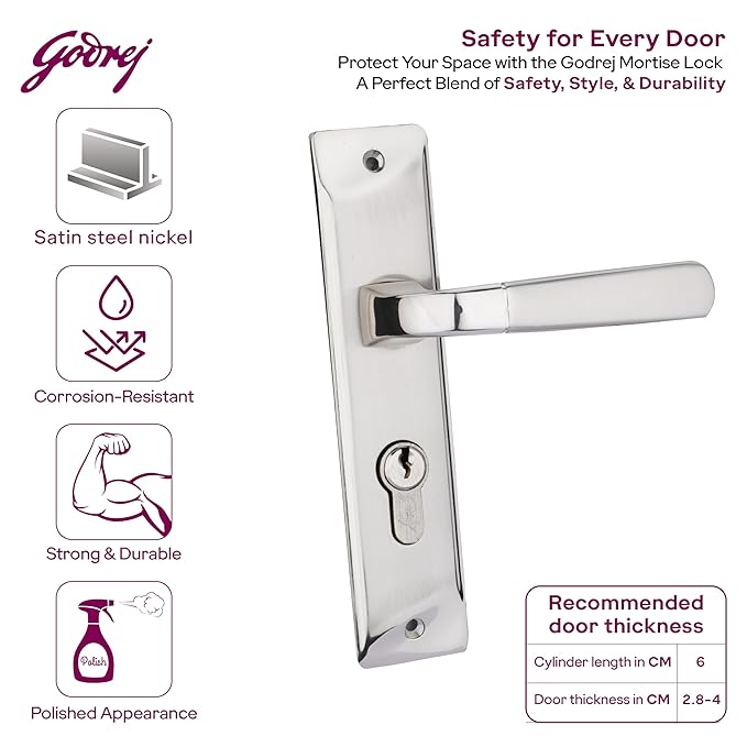 BM 04 175mm Door Handle Set 2C Satin Steel [4383]