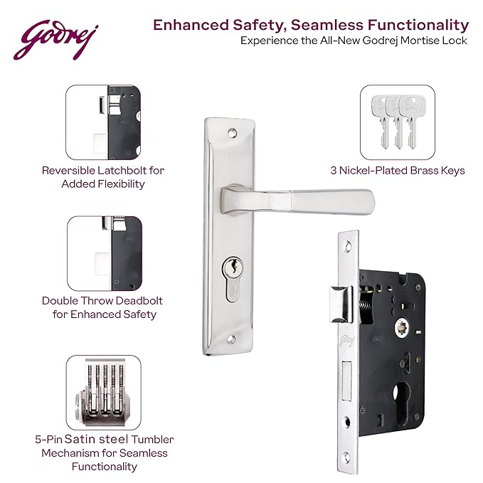 BM 04 175mm Door Handle Set 2C Satin Steel [4383]
