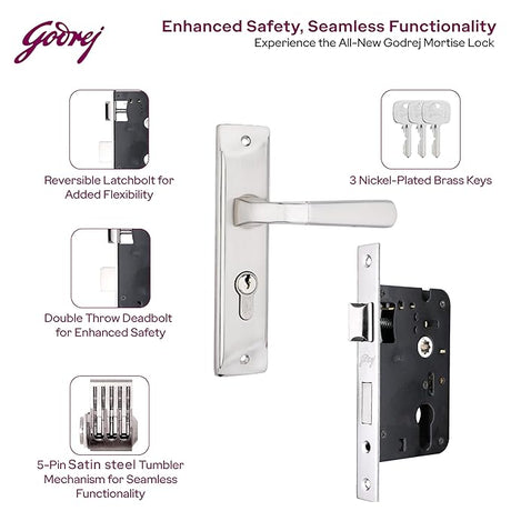 Godrej BM 04 175 mm Door Handle Set 2C