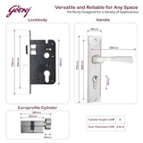 BM 04 175mm Door Handle Set 2C Satin Steel [4383]