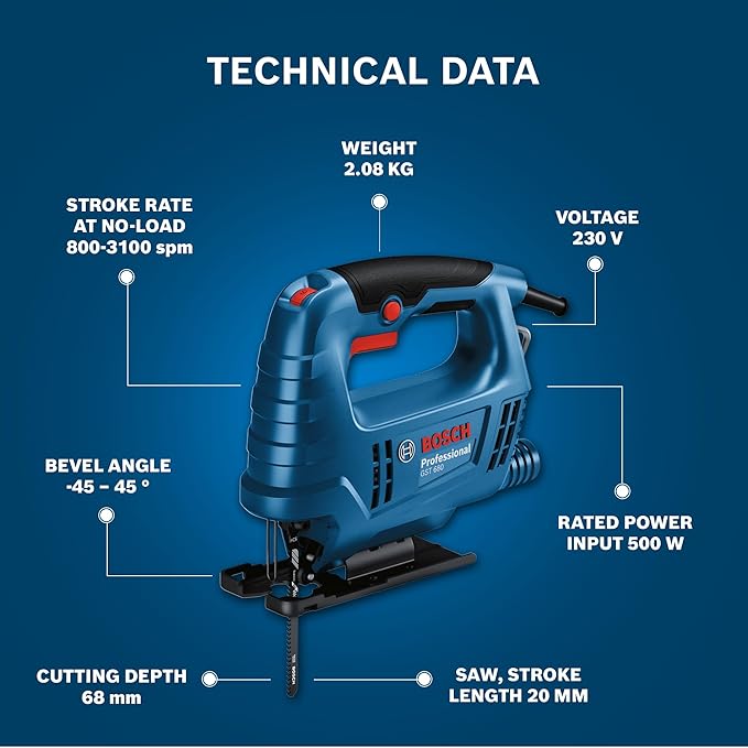 BOSCH Professional GST 680 Corded Electric Jigsaw - Tools Warehouse