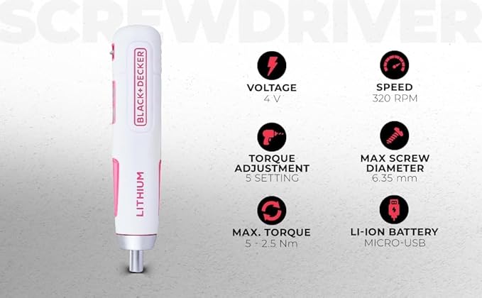 BLACK+DECKER BD40K27P 4V Cordless Screwdriver