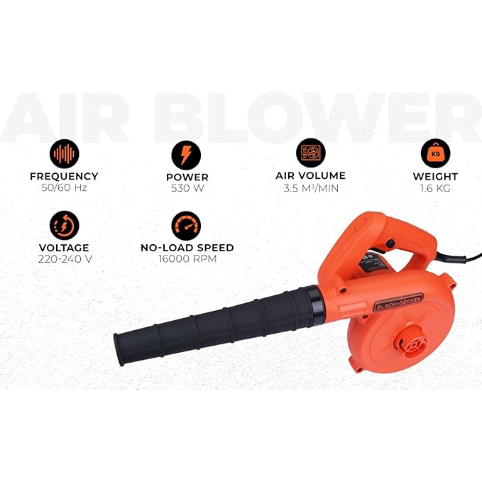 BLACK+DECKER BDB530-IN 530W Blower & Vacuum 2‑in‑1