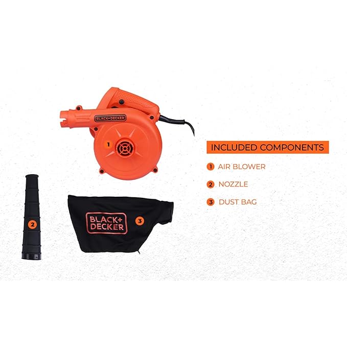 BLACK+DECKER BDB530-IN 530W Blower & Vacuum 2‑in‑1