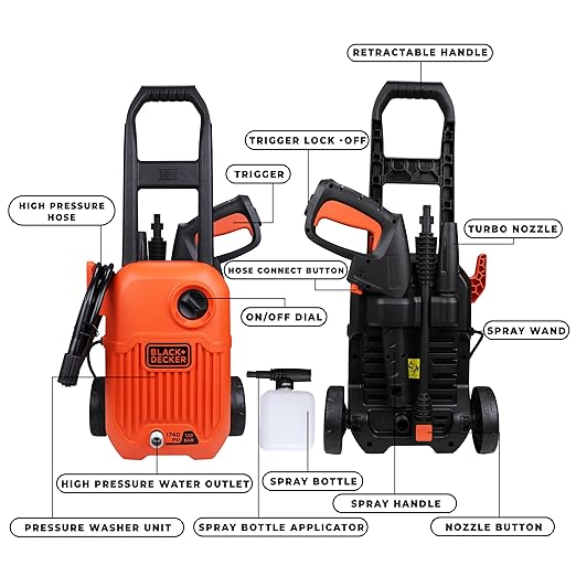Black and Decker BEPW1750 1500W 1740PSI Pressure Washer