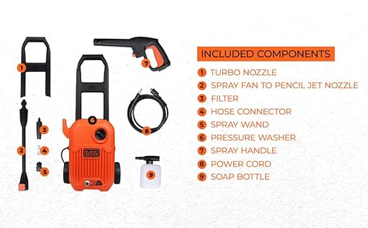 Black and Decker BEPW1750 1500W 1740PSI Pressure Washer