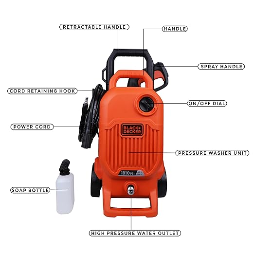 Black+Decker BEPW1800T 1500W 1810PSI Pressure Washer