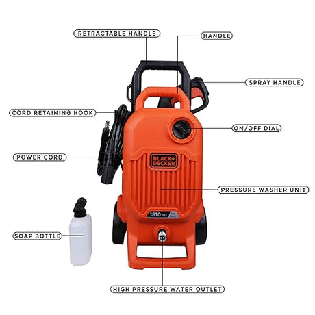 BLACK+DECKER BEPW1800T 1500W 1810PSI Pressure Washer