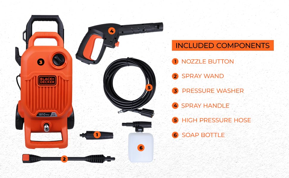 Black and Decker BEPW1800T 1500W 1810PSI Pressure Washer