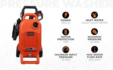 BLACK+DECKER BEPW1800T 1500W 1810PSI Pressure Washer