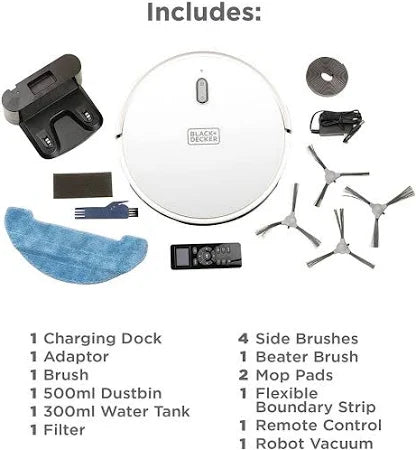 Black+Decker BRVA425B10 Alexa 2000Pa Robotic Vacuum