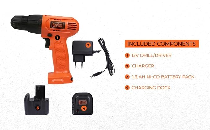 BLACK+DECKER CD121K50 12V Drill Driver Kit