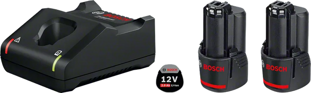 Bosch 12V 2.0Ah Battery Twin Pack with GAL 12V-40 Charger
