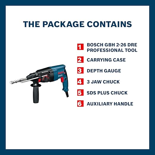 Bosch GBH 2‑26 DRE 800W 26mm SDS+ Rotary Hammer - Tools Warehouse