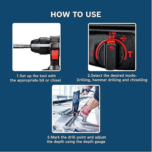 Bosch GBH 2‑26 DRE 800W 26mm SDS+ Rotary Hammer - Tools Warehouse