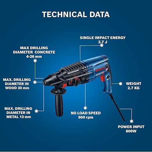 Bosch GBH 2‑26 DRE 800W 26mm SDS+ Rotary Hammer - Tools Warehouse