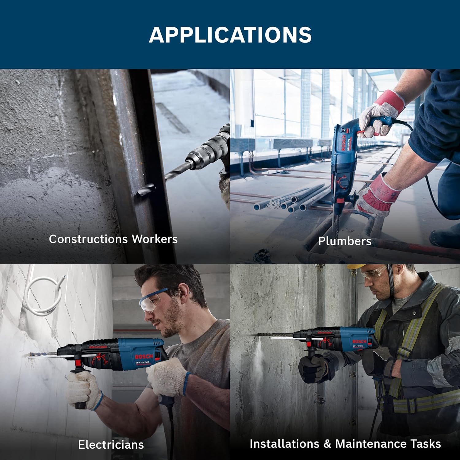 Bosch GBH 2‑26 DRE 800W 26mm SDS+ Rotary Hammer - Tools Warehouse